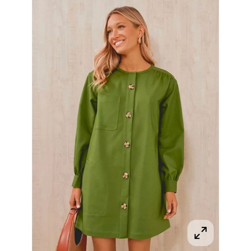 Tuckernuck NWT Blake Mini Dress Longsleeve Green Size Small